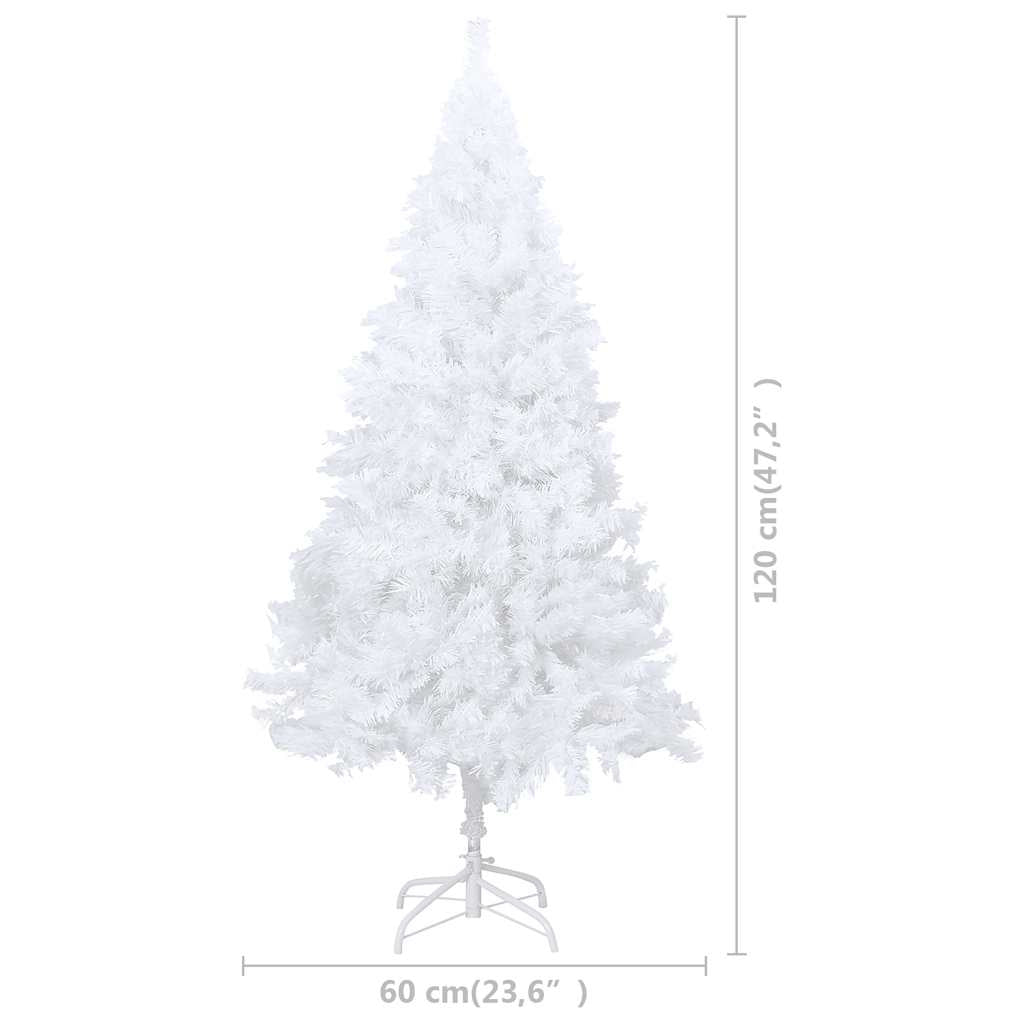 Vidaxl Árbol De Navidad Preiluminado Con Luces Y Bolas Blanco 120 Cm_2