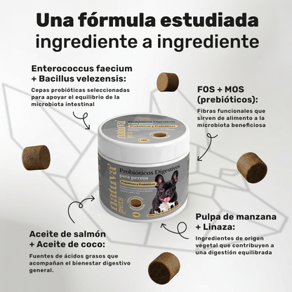 Pack 2x Probiótico Para Perros. Bienestar Digestivo. Suplementos Mascotas. 240 Masticables. Natuva Pets_2