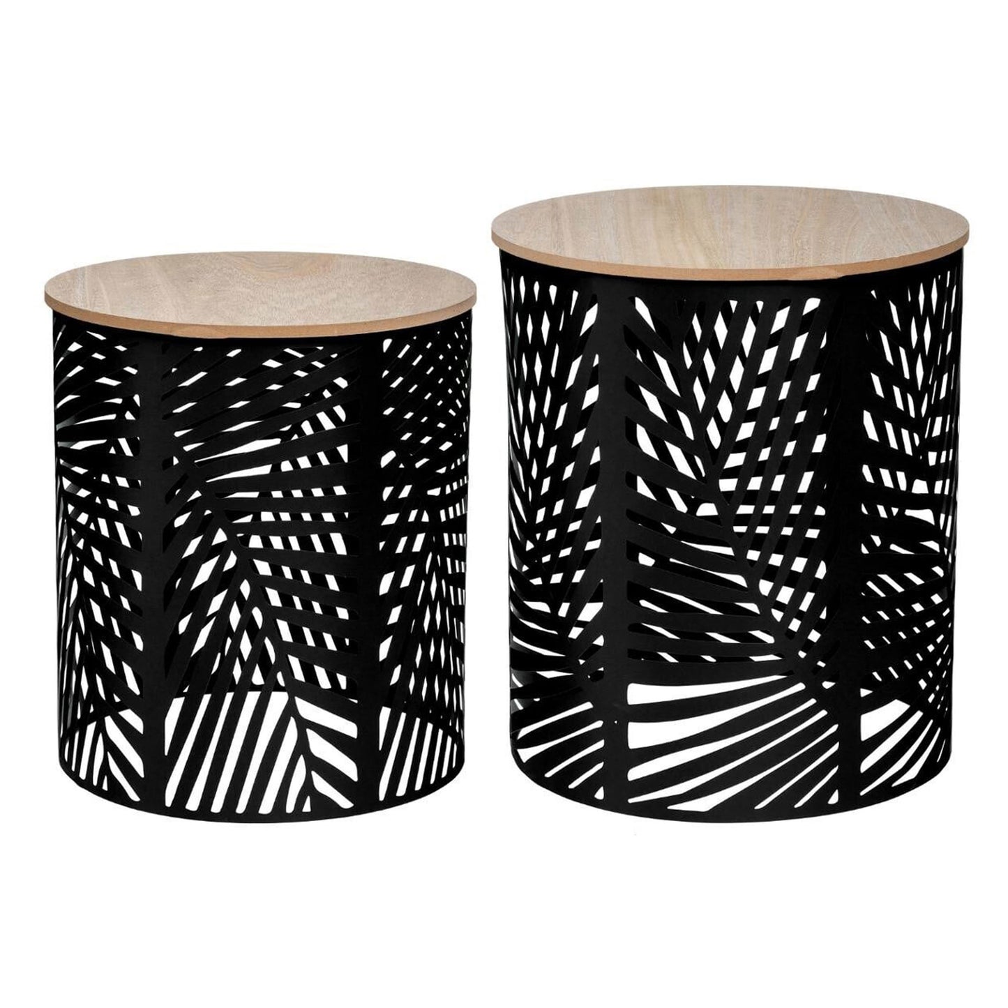 Wellhome Conjunto 2 Mesas Centro Color Negro_0