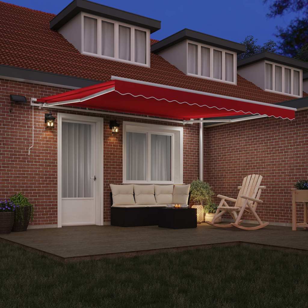 Toldo Retráctil Rojo 400 X 300 Cm Tela Y Aluminio_2