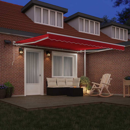 Toldo Retráctil Rojo 400 X 300 Cm Tela Y Aluminio_2