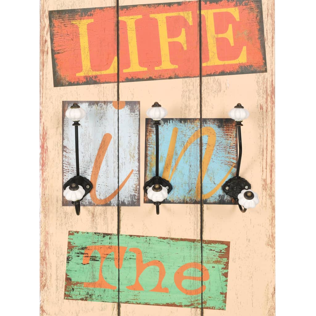 Perchero De Pared Live Life Con 6 Ganchos 120x40 Cm_3