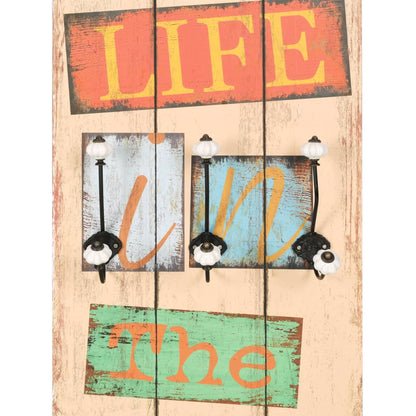 Perchero De Pared Live Life Con 6 Ganchos 120x40 Cm_3