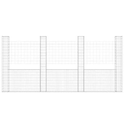 Cesta De Gaviones Forma De U 4 Postes De Hierro 380x20x200 Cm / Vetonek_1