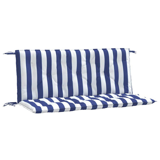 Vidaxl Cojines Banco Jardín 2 Uds Tela A Rayas Azul Blanco 120x50x7 Cm_0