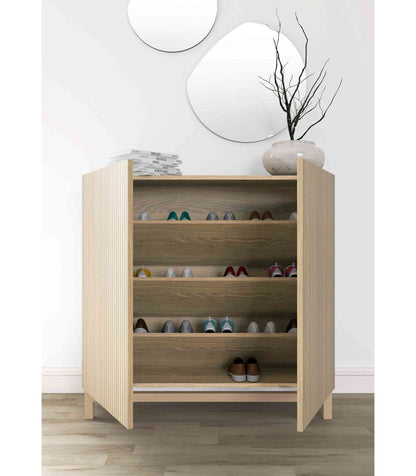 Zapatero 2 Puertas Modelo 513 Acabado Roble Vallado, 90x90x27 (alto X Ancho X Fondo)_2