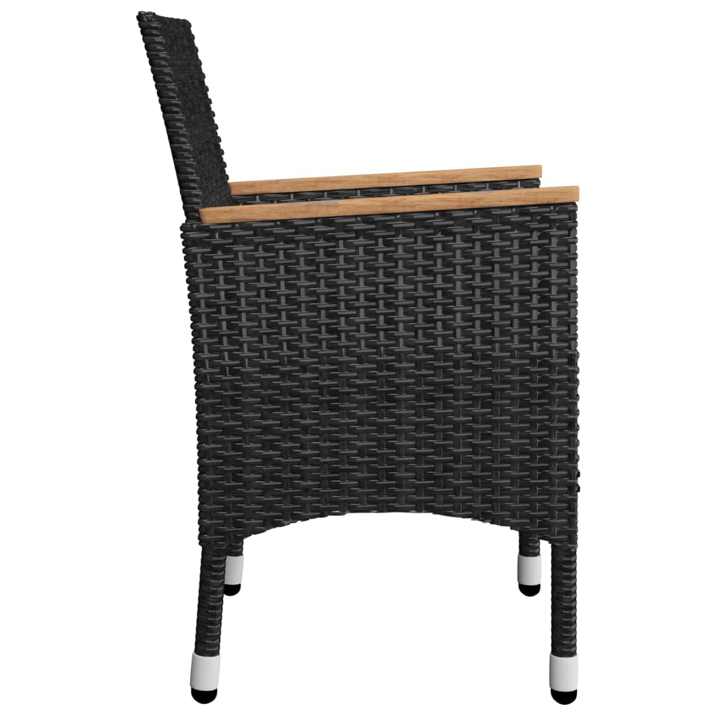 Juego De Comedor De Jardín De 5 Piezas Negro / Vetonek_5