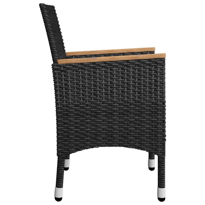 Juego De Comedor De Jardín De 5 Piezas Negro / Vetonek_5