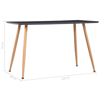 Mesa De Comedor Mdf Gris Y Color Roble 120x60x74 Cm_4