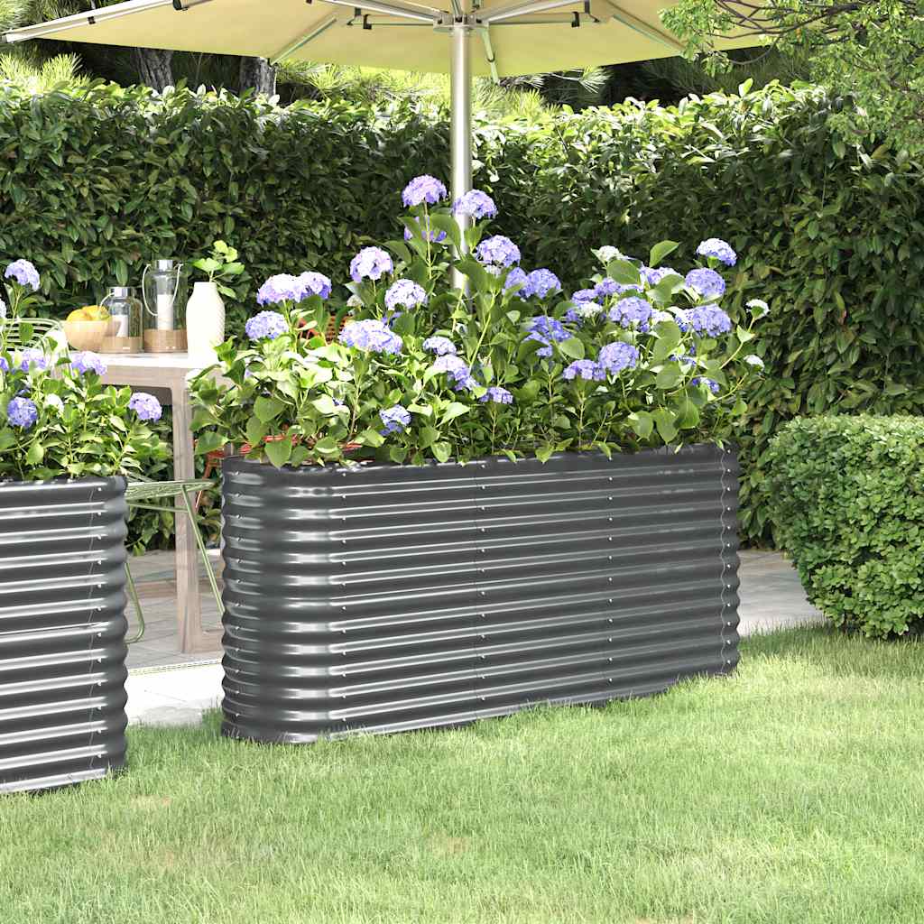 Jardinera Arriate Acero Galvanizado Antracita 152x40x68 Cm_1