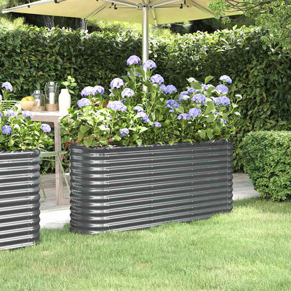 Jardinera Arriate Acero Galvanizado Antracita 152x40x68 Cm_1
