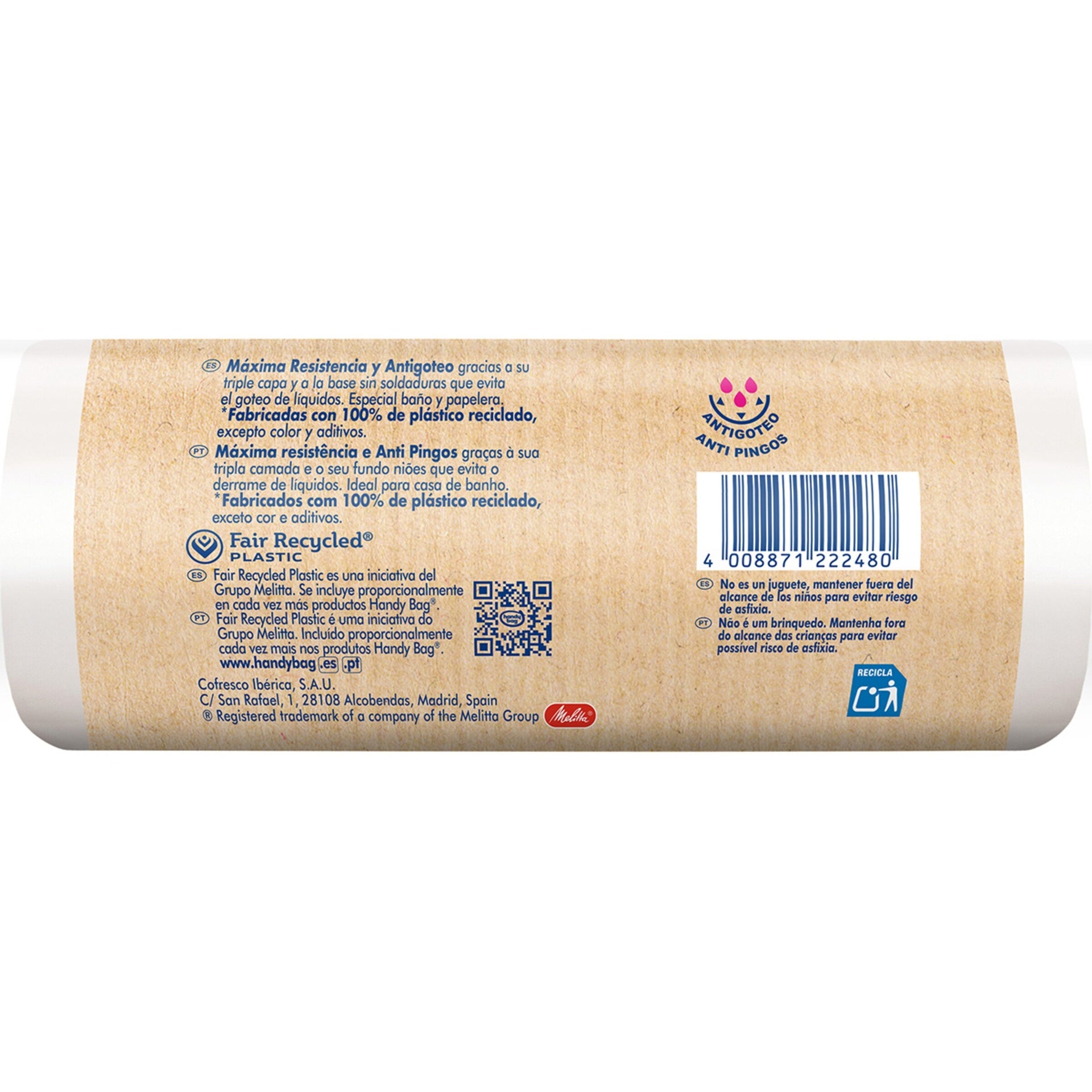 Bolsas basura Baño Perfumada 10L Handy Bag 12 uds 100% recicladas
