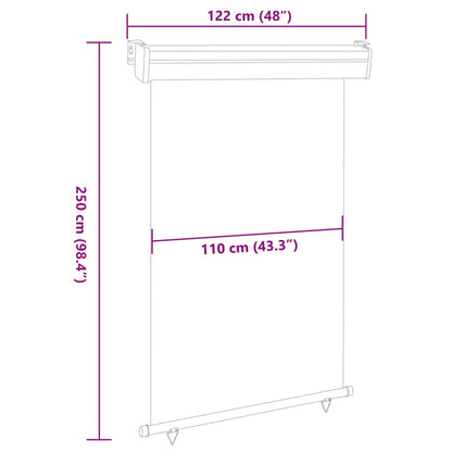 Vidaxl Toldo Lateral De Balcón Color Crema 122x250 Cm_2