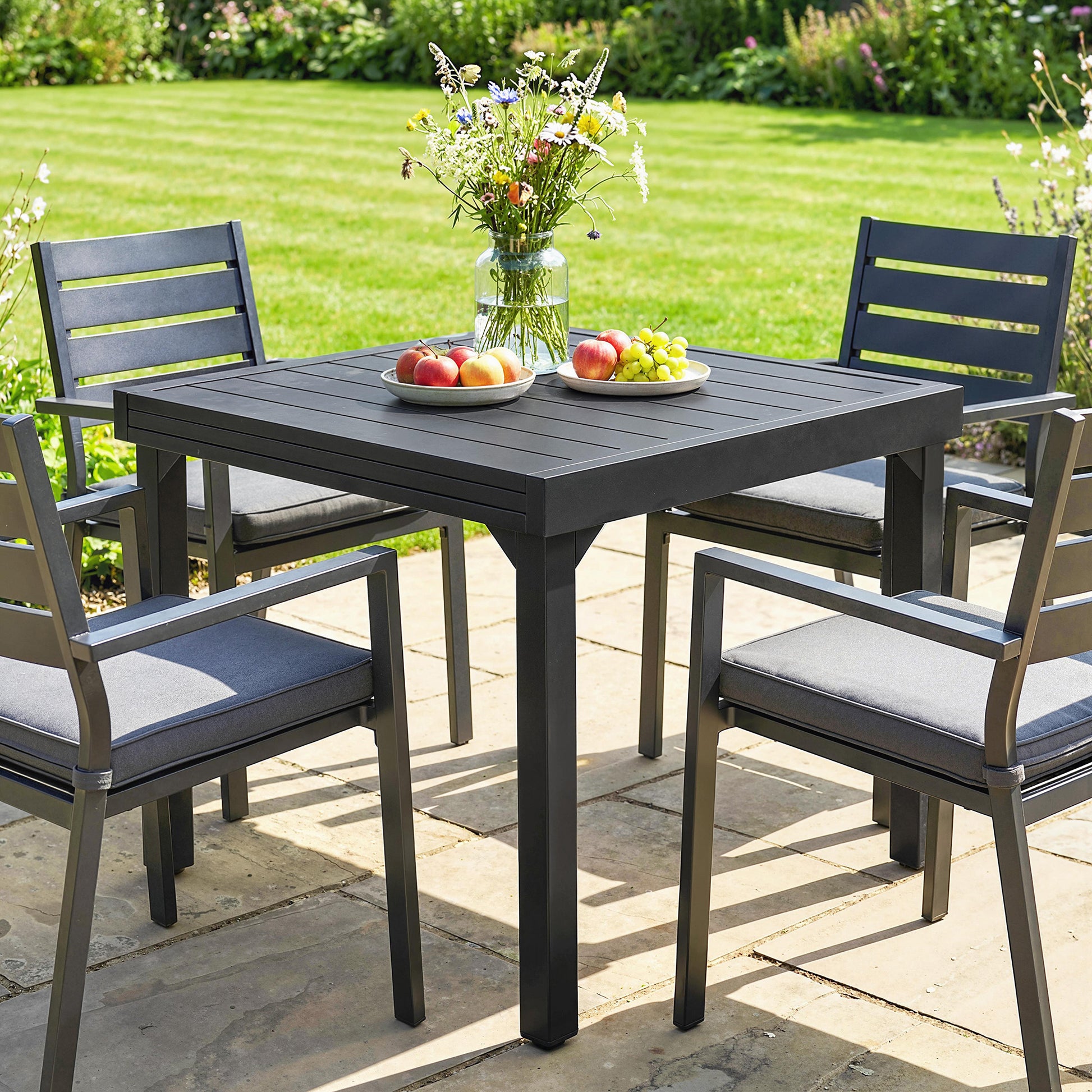 Outsunny Mesa De Jardín Exterior Extensible 80/160 Cm De Aluminio Negro_3