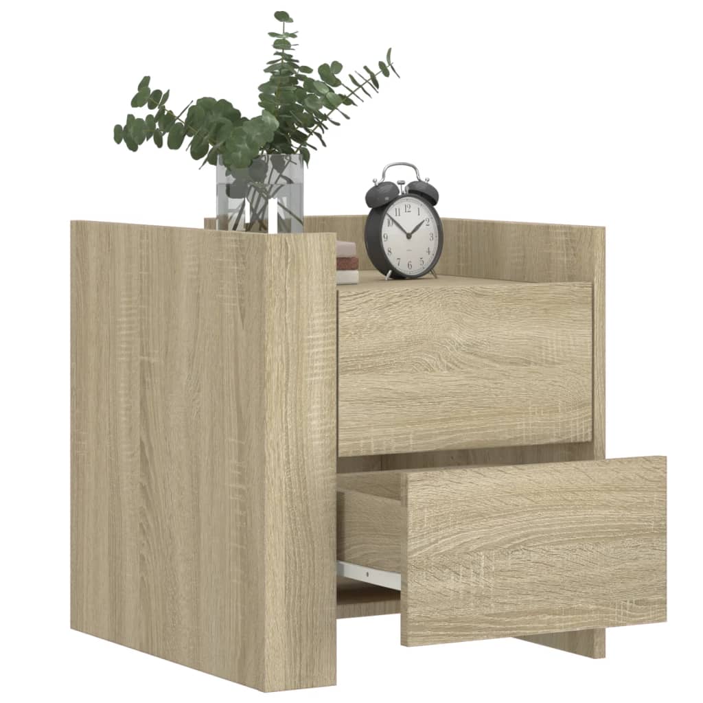 Mesita De Noche Madera De Ingeniería Roble Sonoma 45x50x50 Cm_1