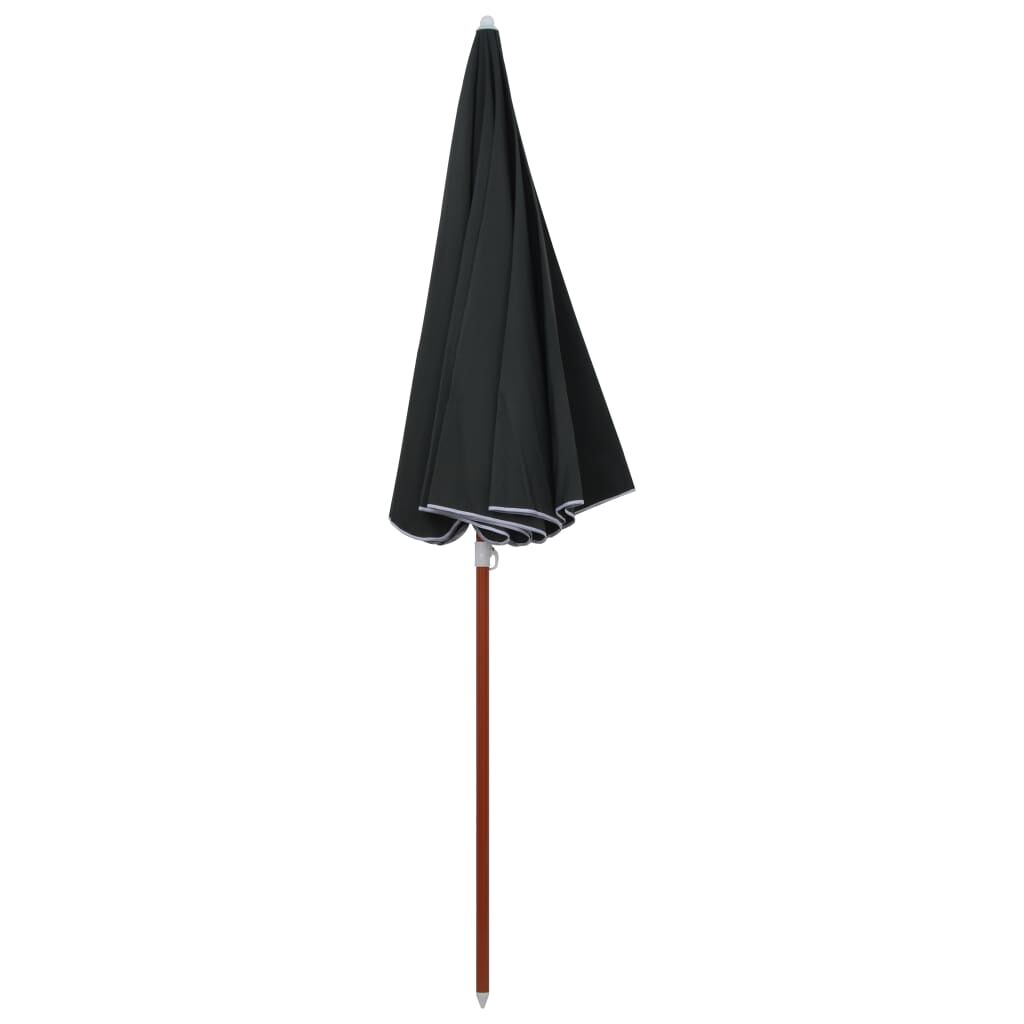 Vidaxl Sombrilla Con Palo De Acero Gris Antracita 240 Cm_1