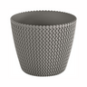 Maceta Redonda 11,5l Prosperplast Splofy De Plastico En Color Gris, Ø29,5 X 24,9 Cm