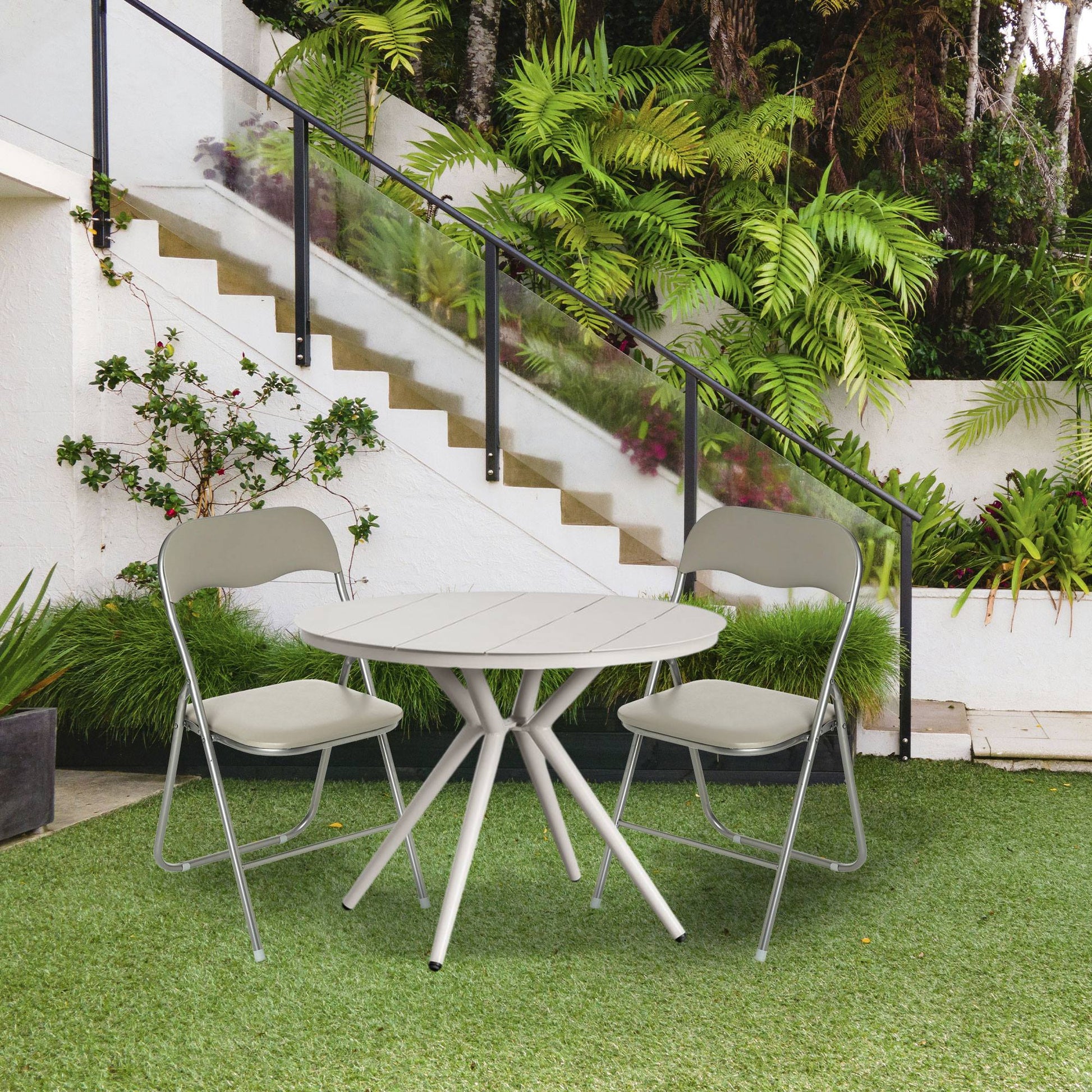 Set De 4 Sillas Plegables Taupe (44x52x73cm) - Prácticas Y Resistentes Para Exteriores_5
