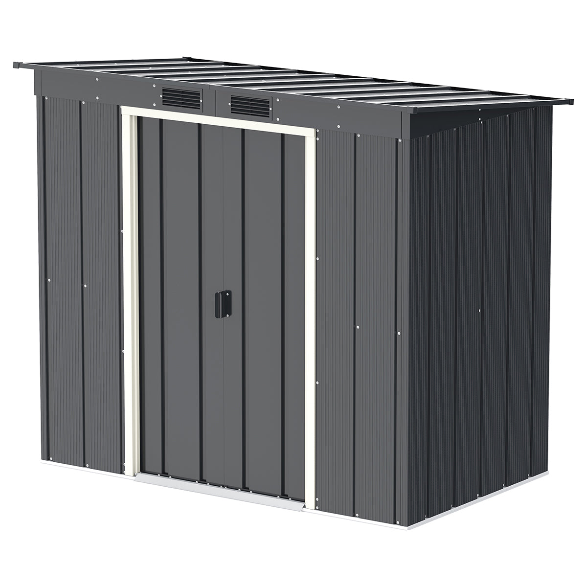 Caseta Jardín Eco Pent Roof 6×4 Metal Gris Antracita_0