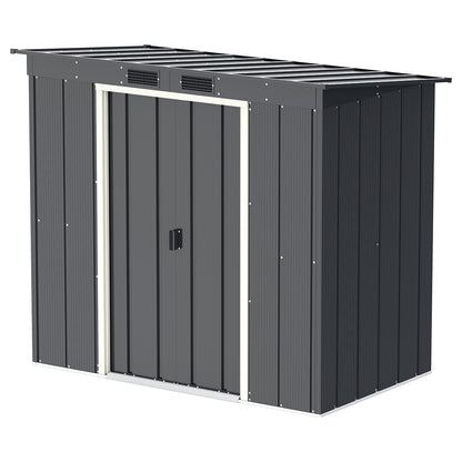Caseta Jardín Eco Pent Roof 6×4 Metal Gris Antracita_0
