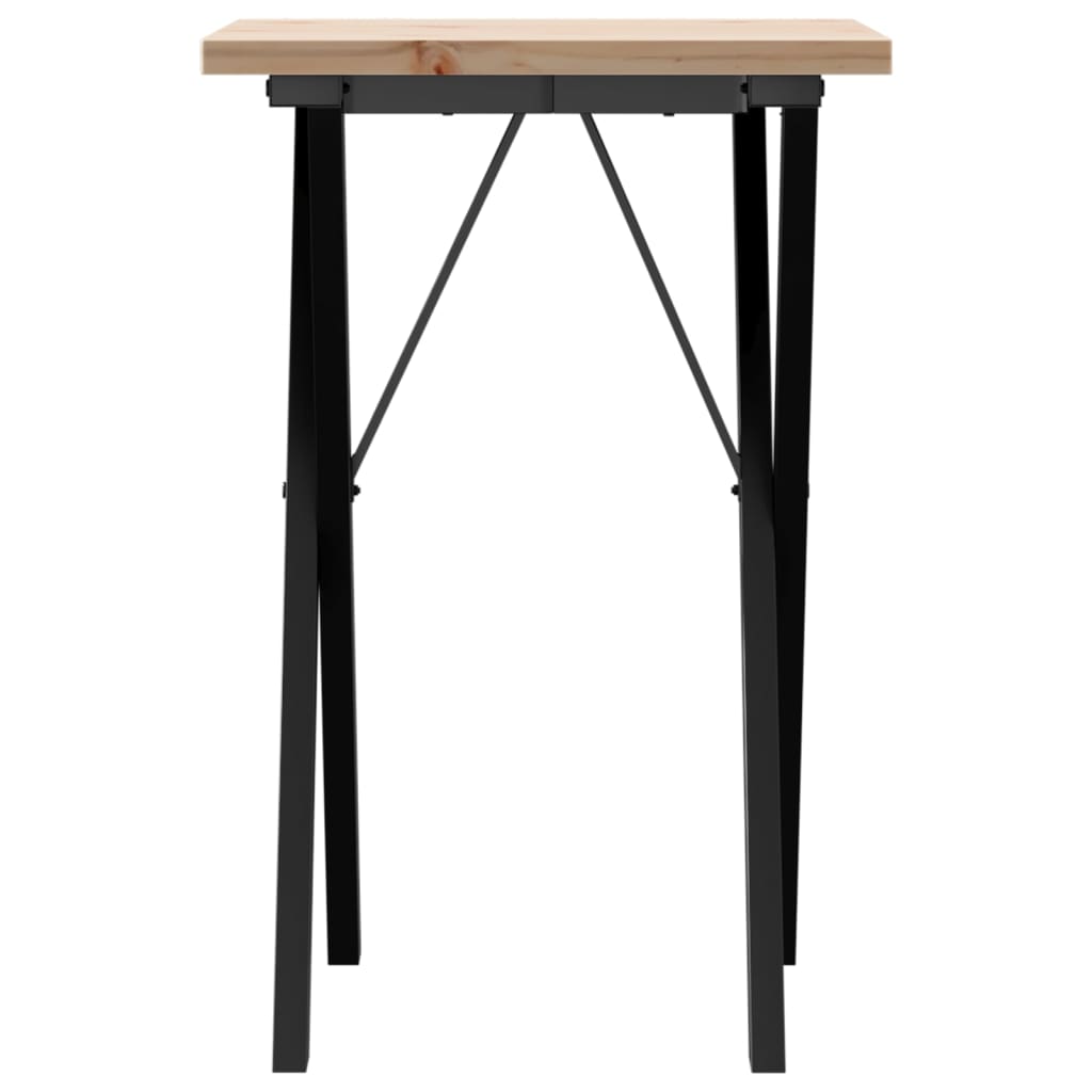Mesa De Comedor Marco X Madera Maciza Pino Y Acero 50x50x75,5cm_2