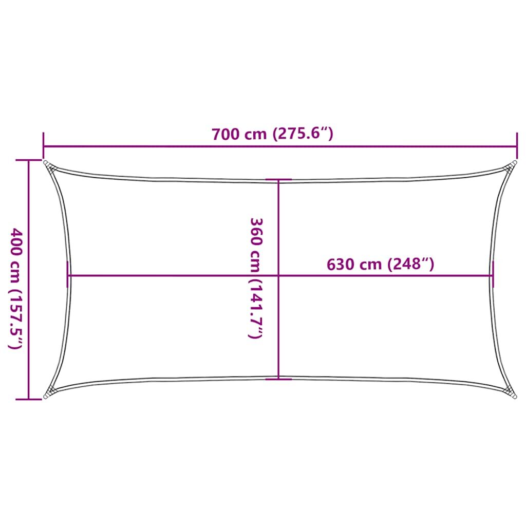 Vidaxl Toldo De Vela Rojo Hdpe 160 G/m² 4x7 M_2