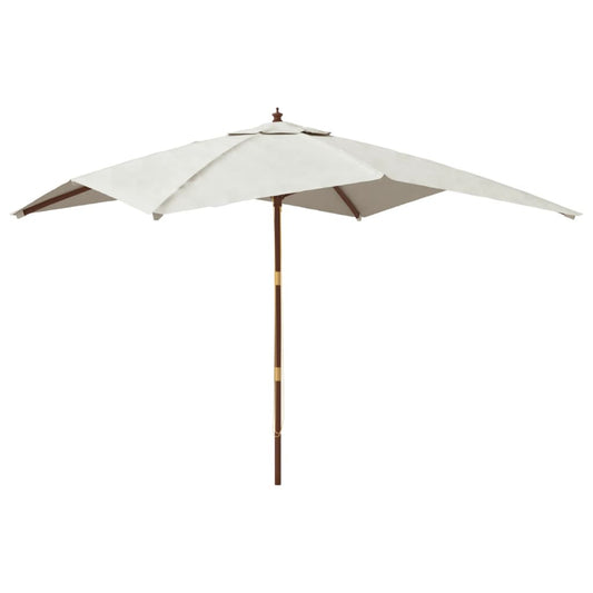 Vidaxl Sombrilla De Jardín Poste De Madera Color Arena 300x300x273 Cm_0