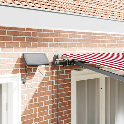Toldo Retráctil Rojo Y Blanco 300 X 250 Cm Tela Y Aluminio_3
