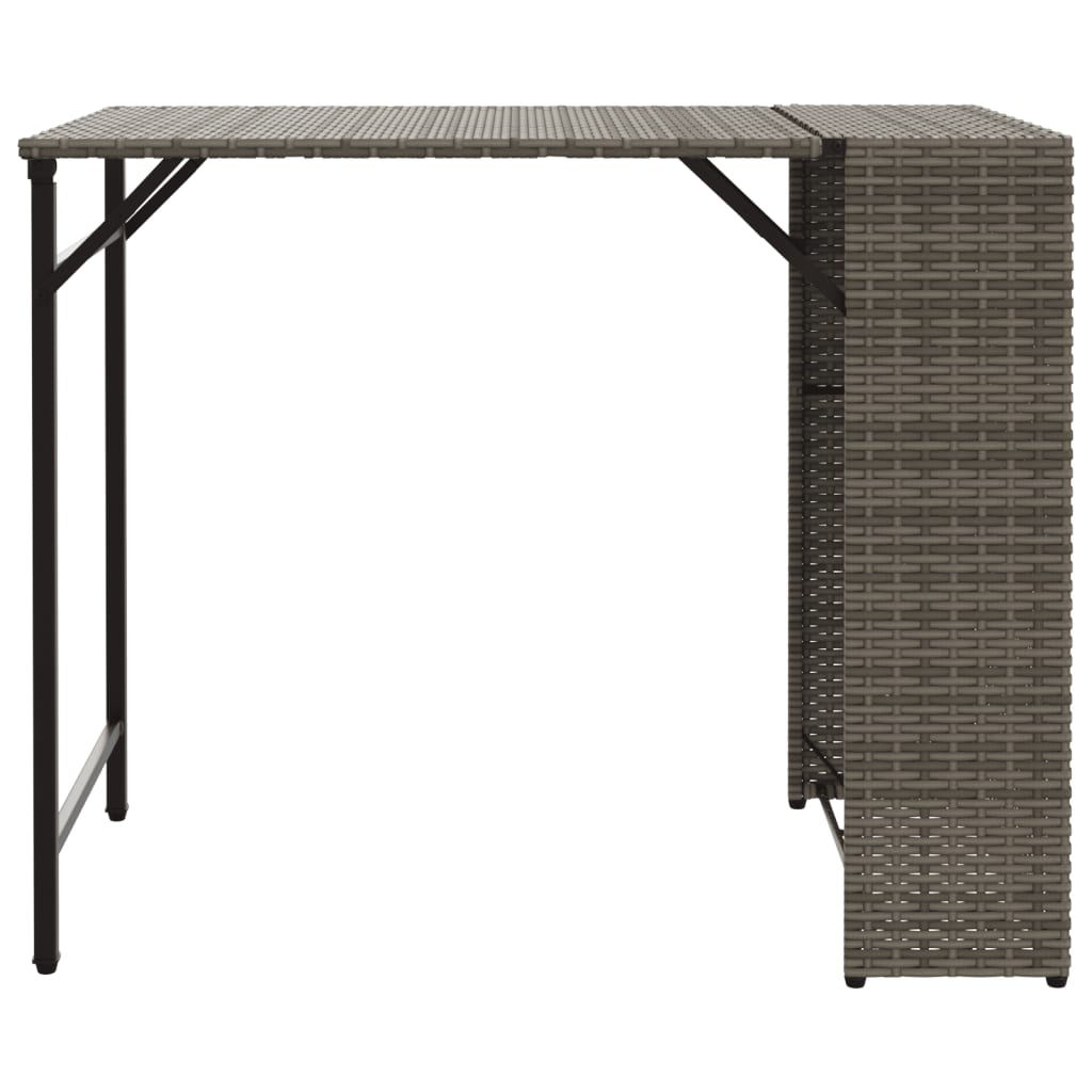 Juego De Comedor De Jardín Plegable 5 Piezas Ratán Pe Gris / Vetonek_1