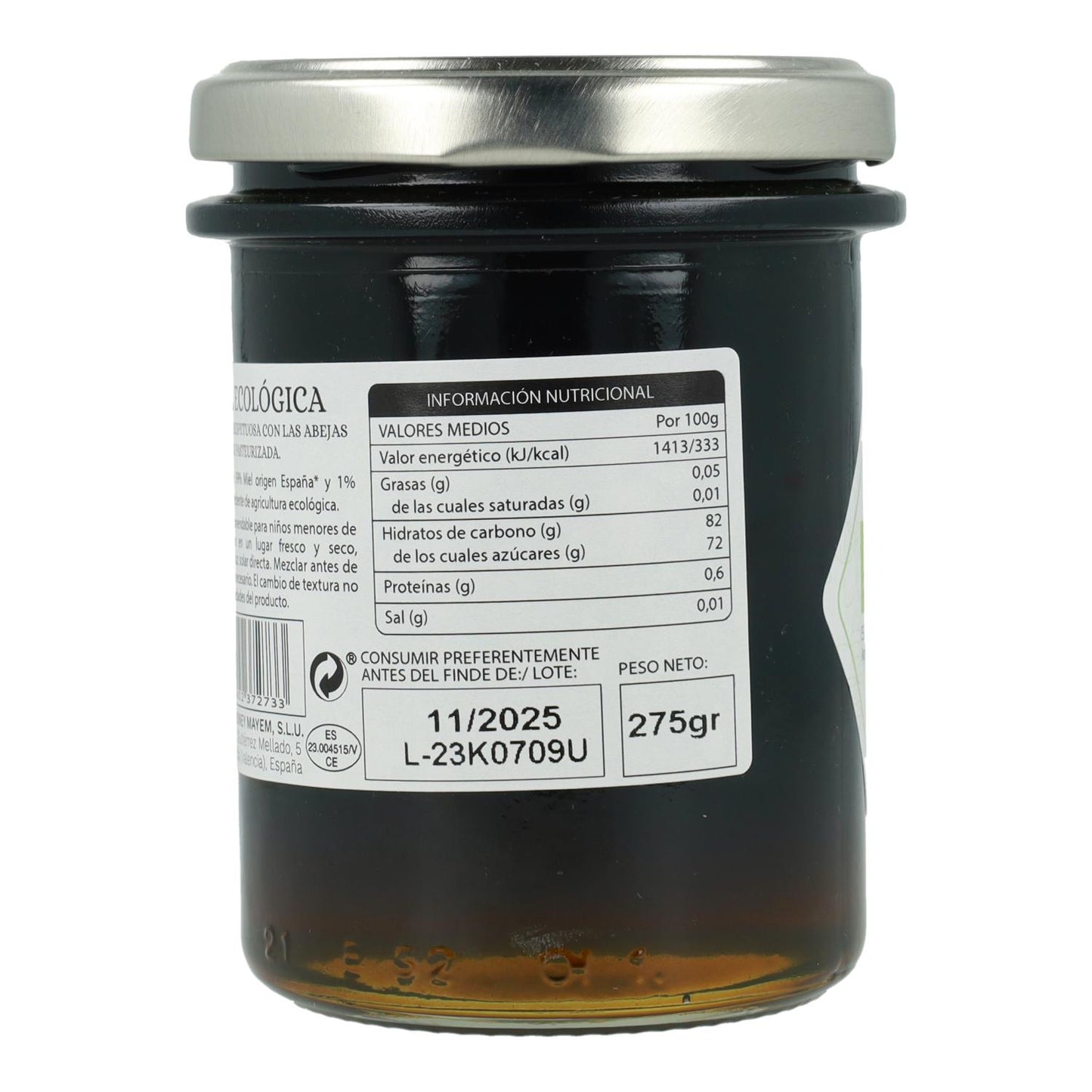 Miel con espirulina bio Mayem 275 g