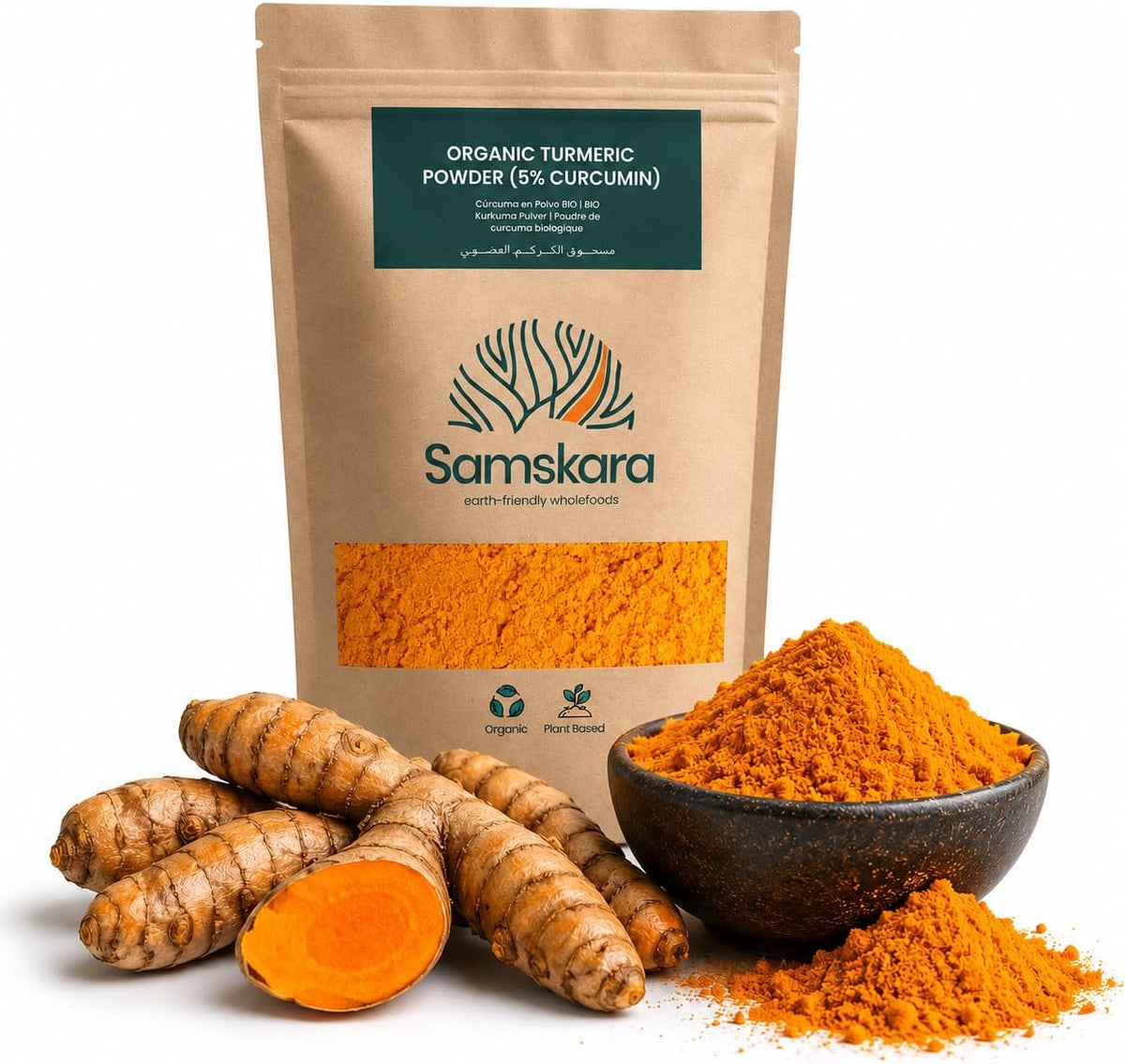 Cúrcuma En Polvo Bio - 1kg | Superalimento Ecológico Vegano Para Batidos, Smoothies Y Zumos, Sin Azúcares Añadidos_0