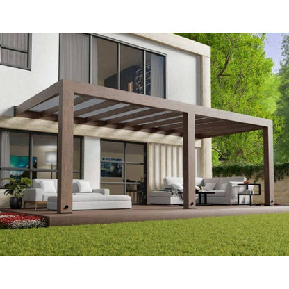 Pérgola adosada de madera de cedro Helsinki 300x665 cm Canopia