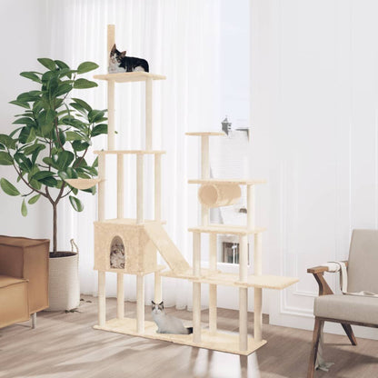Vidaxl Rascador Para Gatos Con Postes De Sisal Color Crema 279 Cm_1