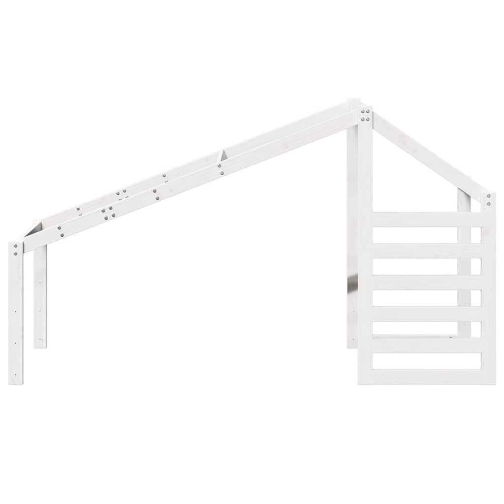 Techo De Cama Infantil Madera Maciza Pino Blanco 188x82x113 Cm_3