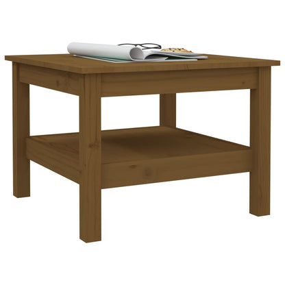 Mesa De Centro Madera Maciza De Pino Marrón Miel 55x55x40 Cm_3