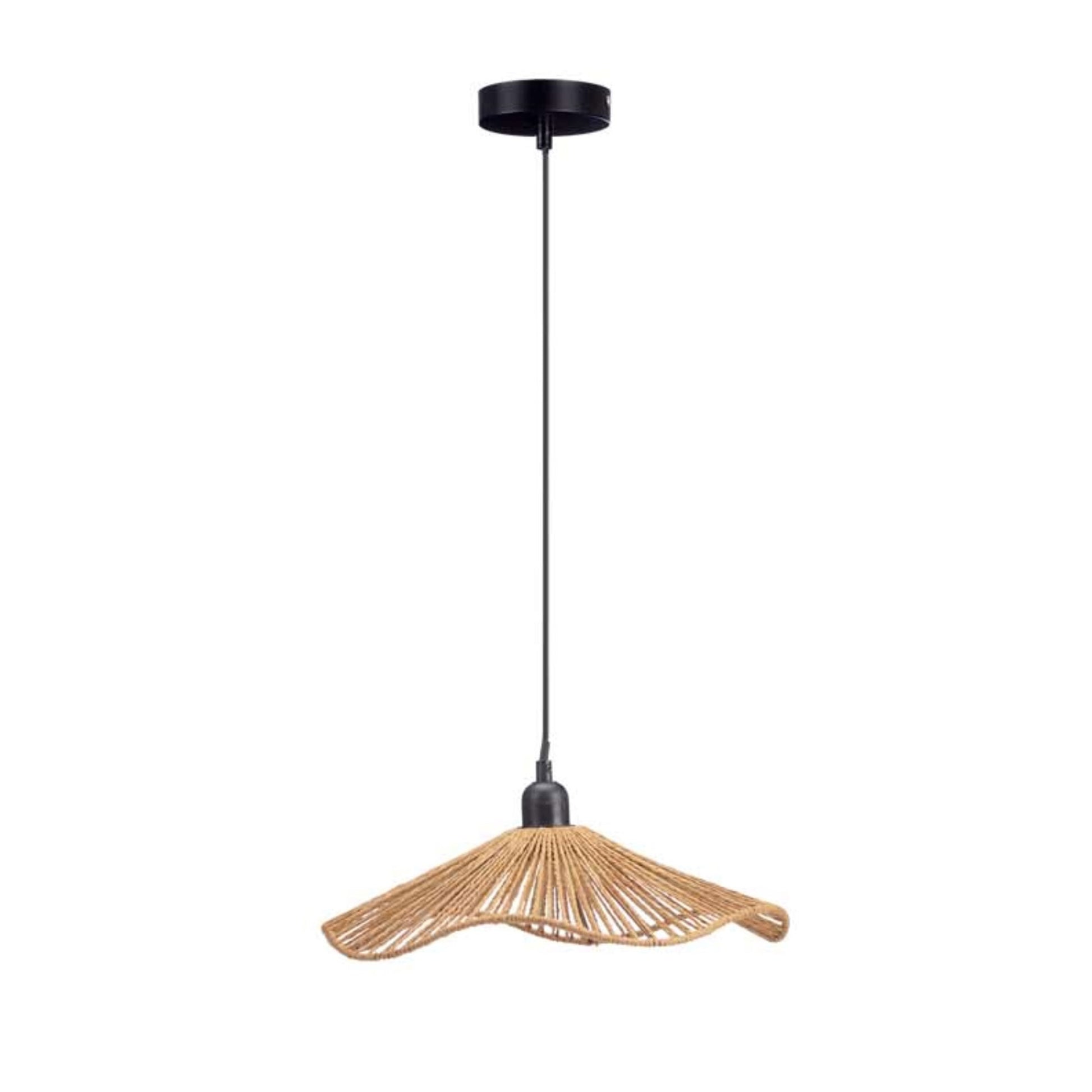 Lámpara De Techo Ø35cm En Cuerda Natural Estilo Vintage_0