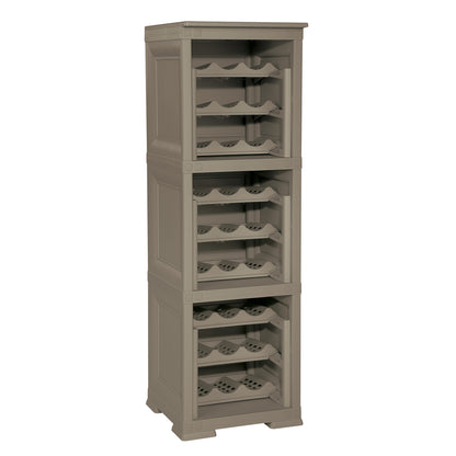 3 Estantería De Almacenamiento Modular Con Estante Para 27 Botellas Wengué_0