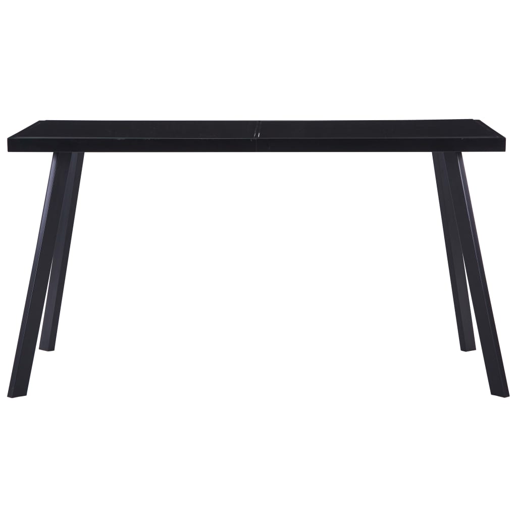 Mesa De Comedor De Vidrio Templado Negro 140x70x75 Cm_0