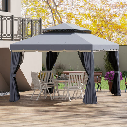 Outsunny Conjunto De 1 Cenador De Jardín 4x3 M Y 1 Techo De Repuesto 4x3 M_1