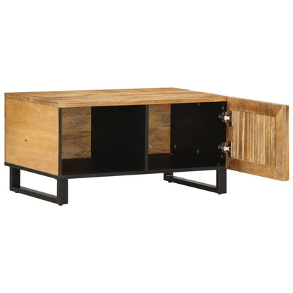 Mesa De Centro De Madera Maciza De Mango Rugosa 80x51x40 Cm_3