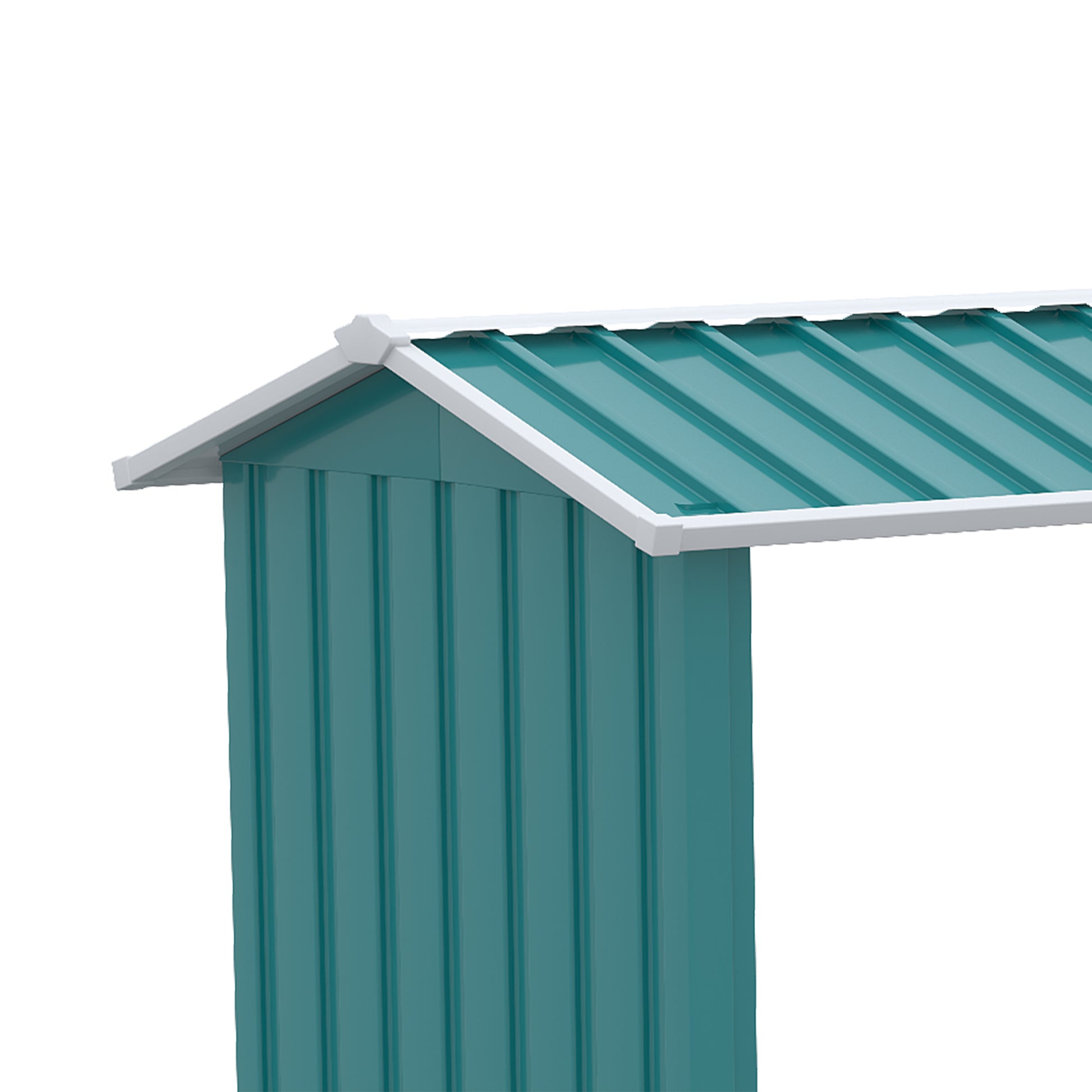 Outsunny Casetilla Para Leña De Acero Galvanizado Con Techo 240x86x160 Cm Verde_3