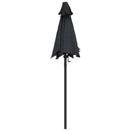 Vidaxl Sombrilla De Aluminio Negro 200x224 Cm_3