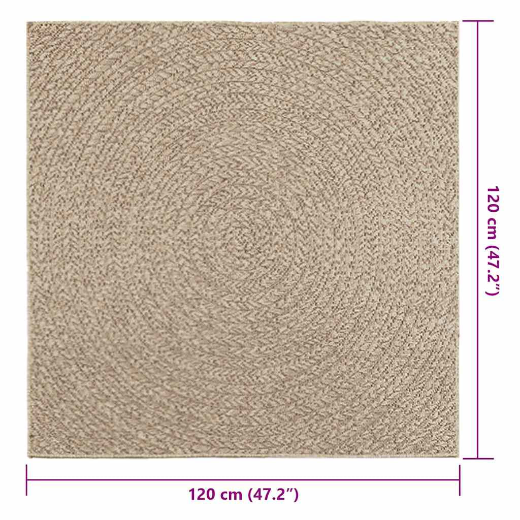 Vidaxl Alfombra Zizur Aspecto Yute Interior/exterior Beige 120x120 Cm_2