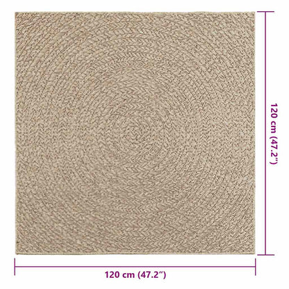 Vidaxl Alfombra Zizur Aspecto Yute Interior/exterior Beige 120x120 Cm_2