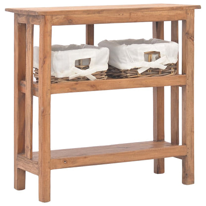Mesa Consola De Madera Maciza De Caoba 69x28x70 Cm_2