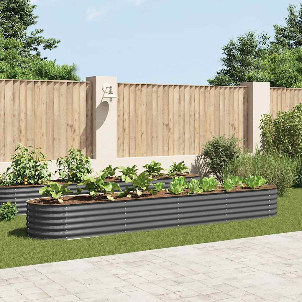 Arriate De Acero Galvanizado Gris 400x80x44 Cm_1