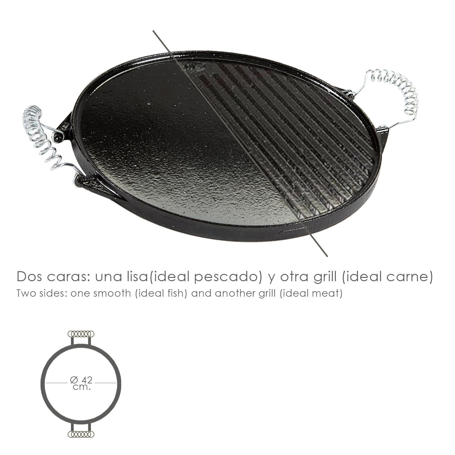 Plancha Hierro Fundido Esmaltada 42cm