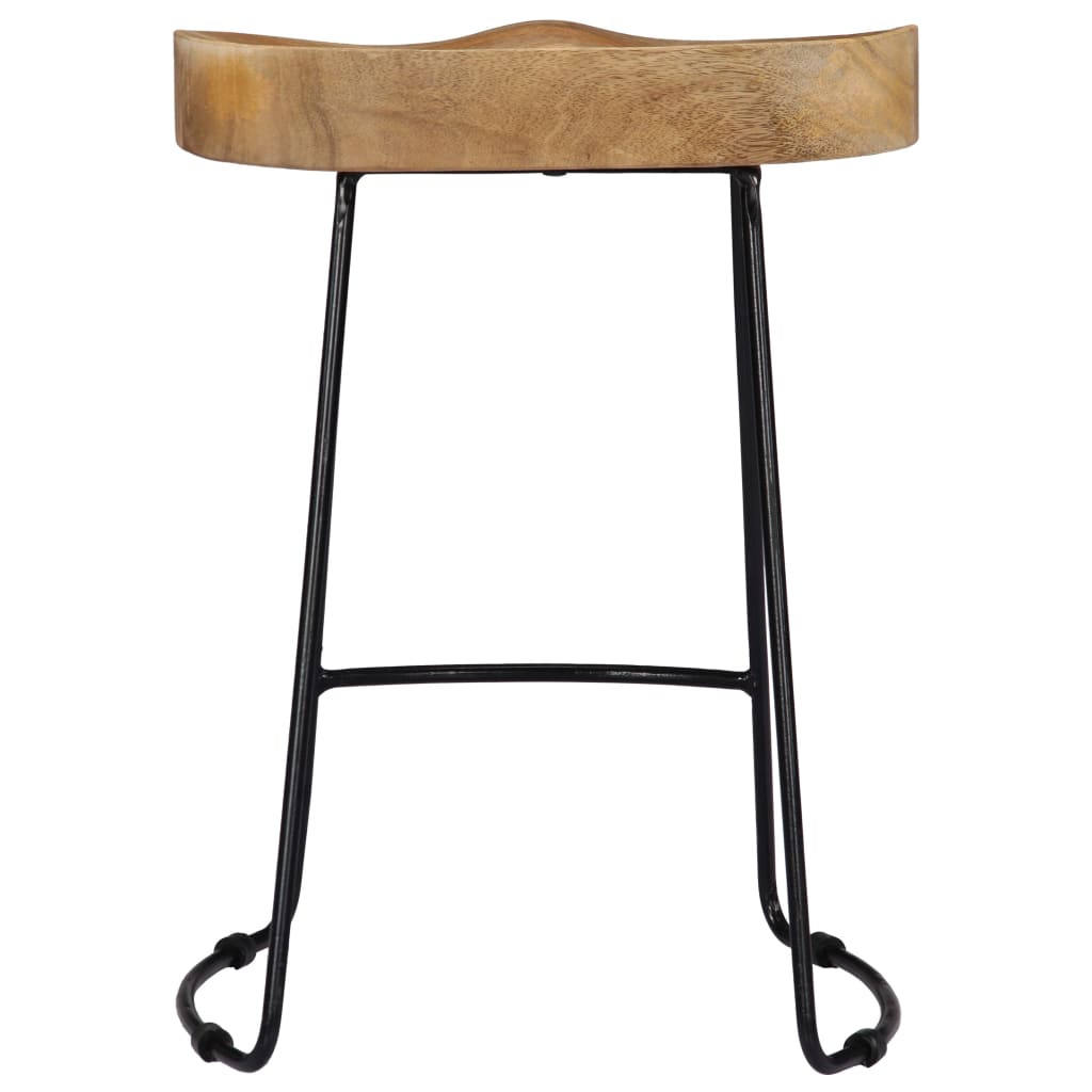 Taburetes De Cocina Gavin 2 Unidades Madera Maciza De Mango_2