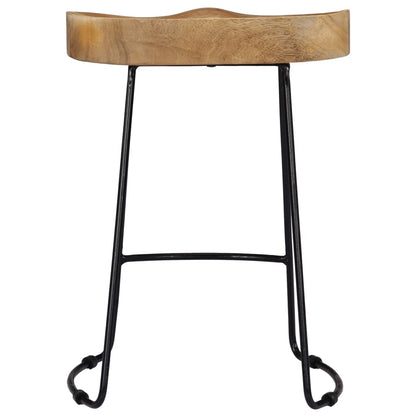 Taburetes De Cocina Gavin 2 Unidades Madera Maciza De Mango_2