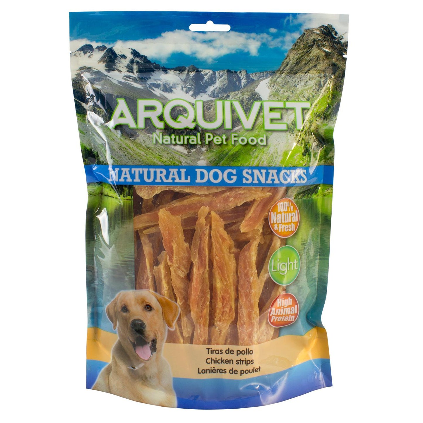 Snack natural para perros Tiras de pollo Arquivet  1Kg